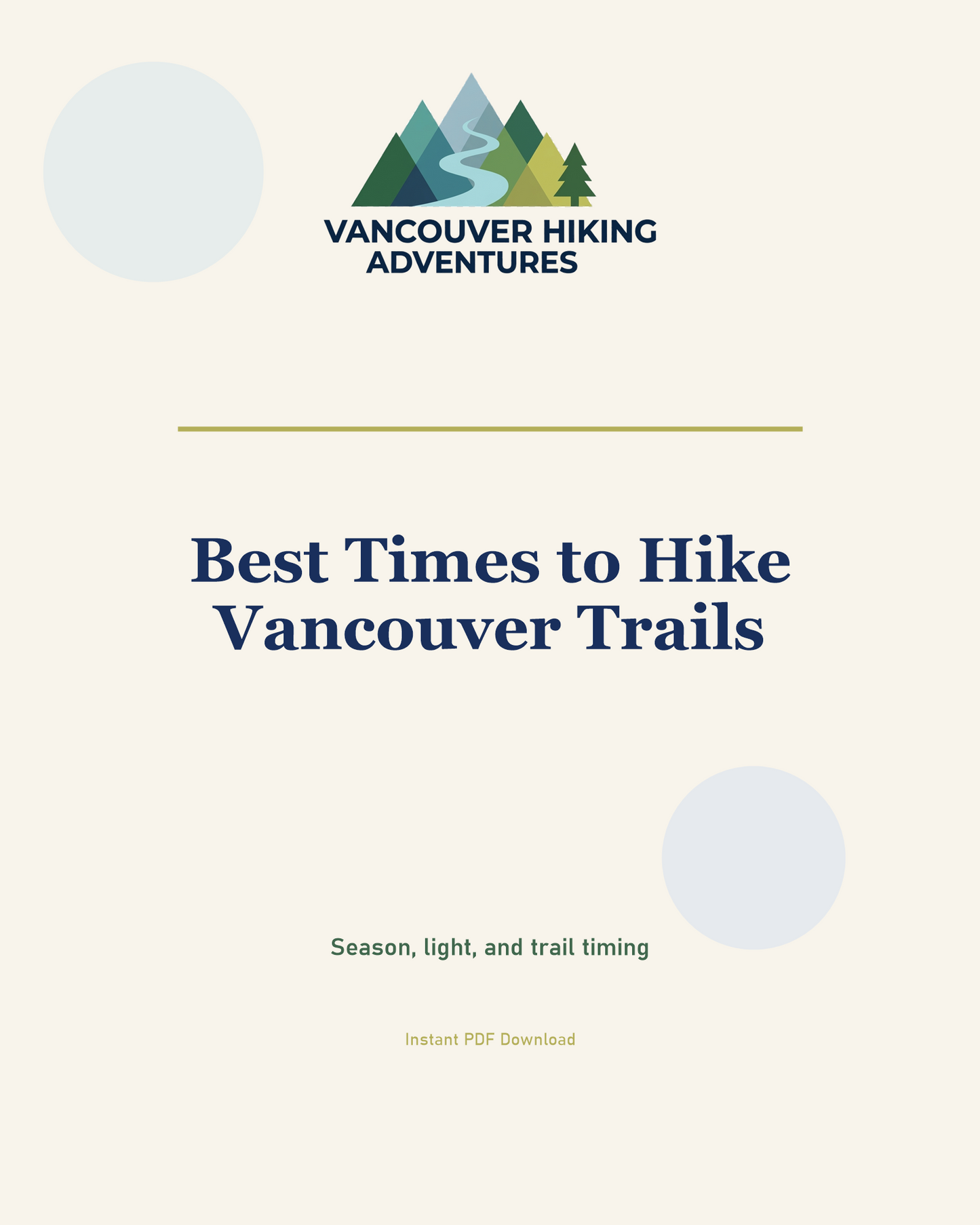 Best Times to Hike Vancouver Trails - Instant PDF Download